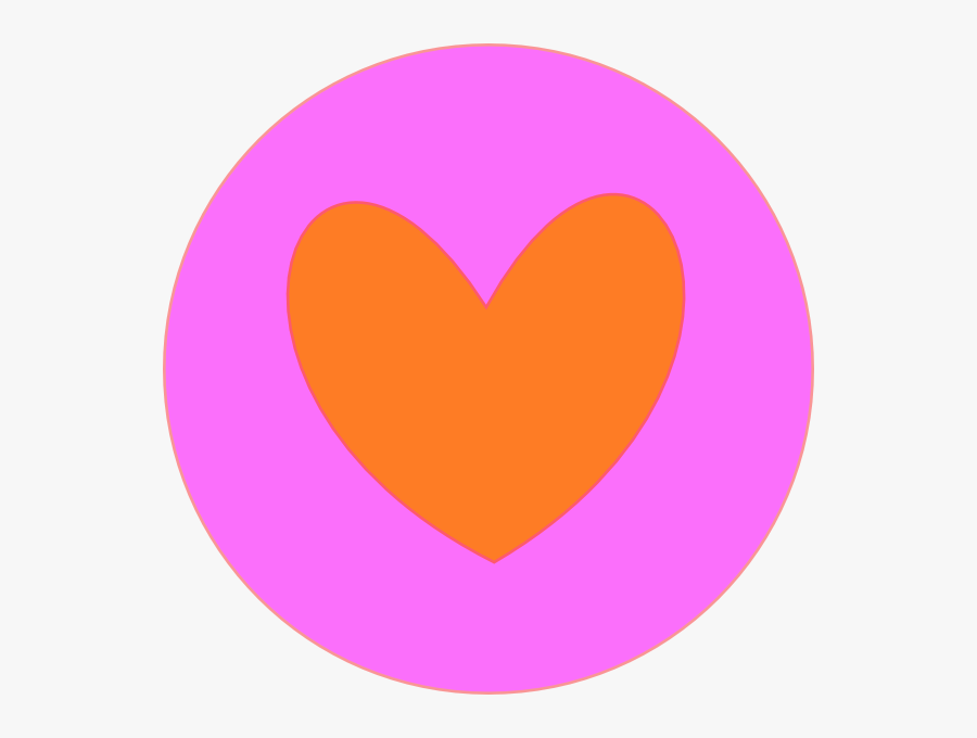 Heart In Circle Orange Svg Clip Arts - Heart, Transparent Clipart