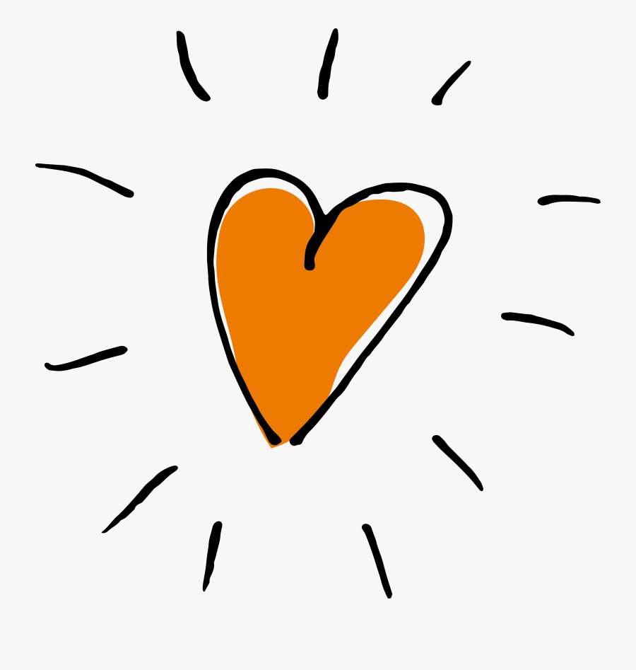 Verbs Move The Still - Orange Heart Png, Transparent Clipart