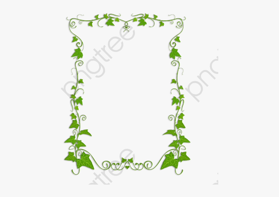 Green Leaf Borders Clipart - Vines Border Transparent Background, Transparent Clipart