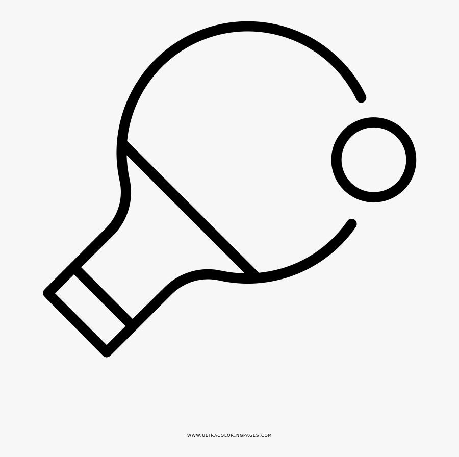 Table Tennis Coloring Page - Line Art, Transparent Clipart