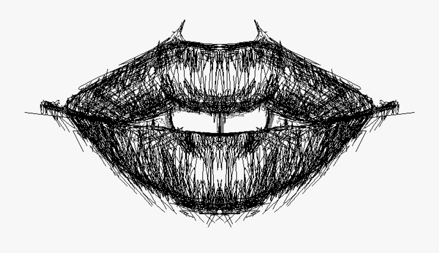 Lips Drawing Creepy - Png Lips Drawing, Transparent Clipart