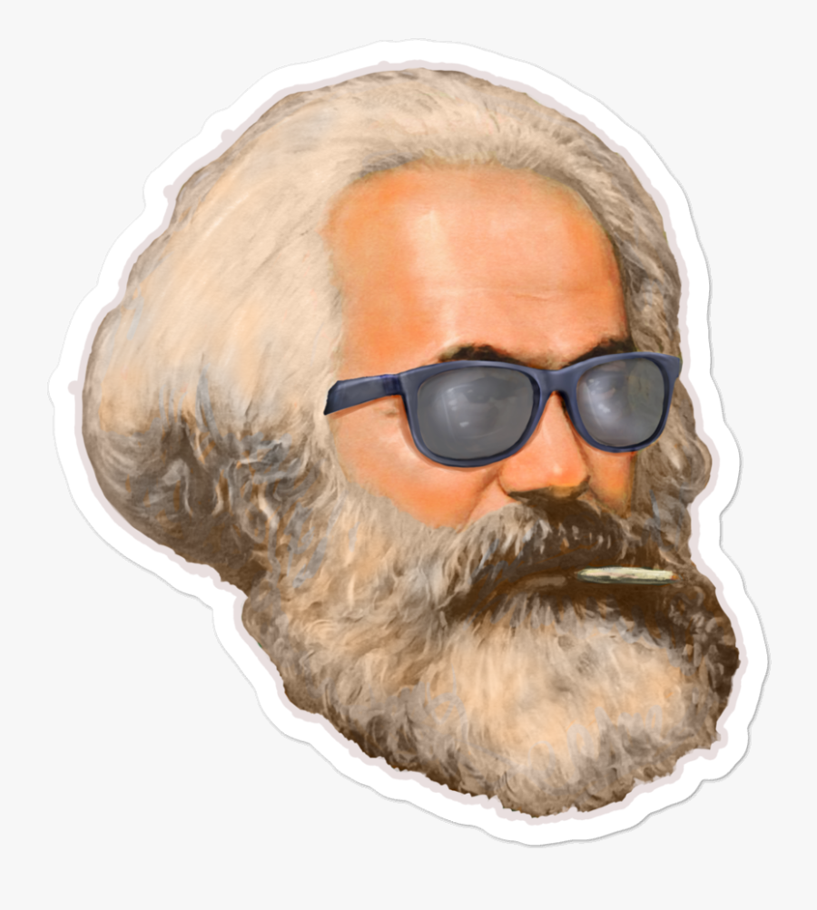 Karl Marx Smoking A Fatty Sticker, Transparent Clipart