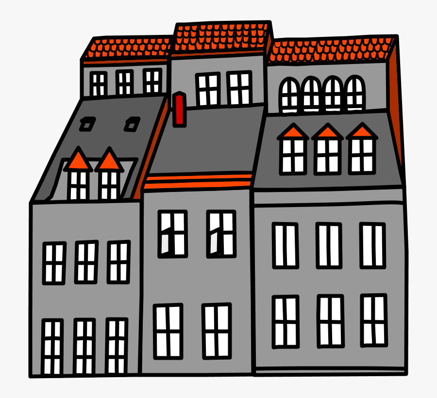 Row Houses, Townhouses, Attached, Gray, Red, Orange - Church Of Nuestra Señora De La Concepción, Transparent Clipart