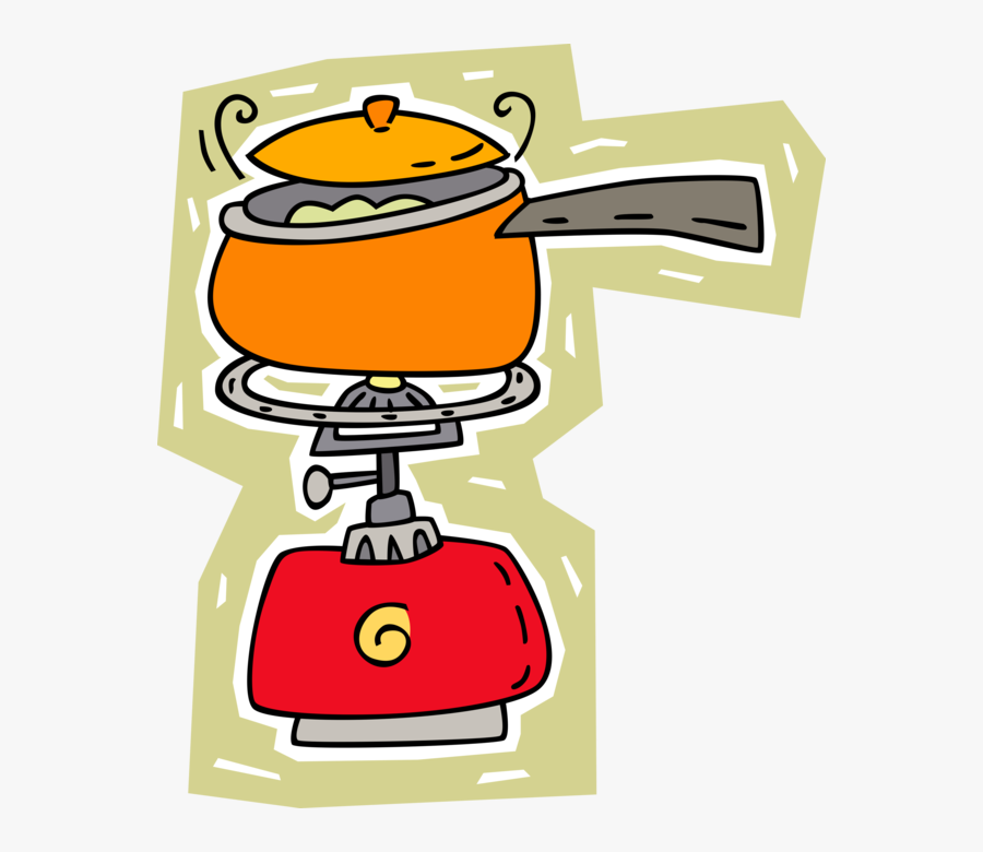 Vector Illustration Of Outdoor Camping Propane Cook - Cook The Food Vector, Transparent Clipart