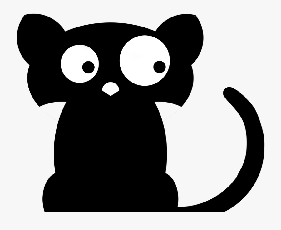 Black, Cat, Cute, Silhouette, Stencil, Animal, Kitty - Cat, Transparent Clipart