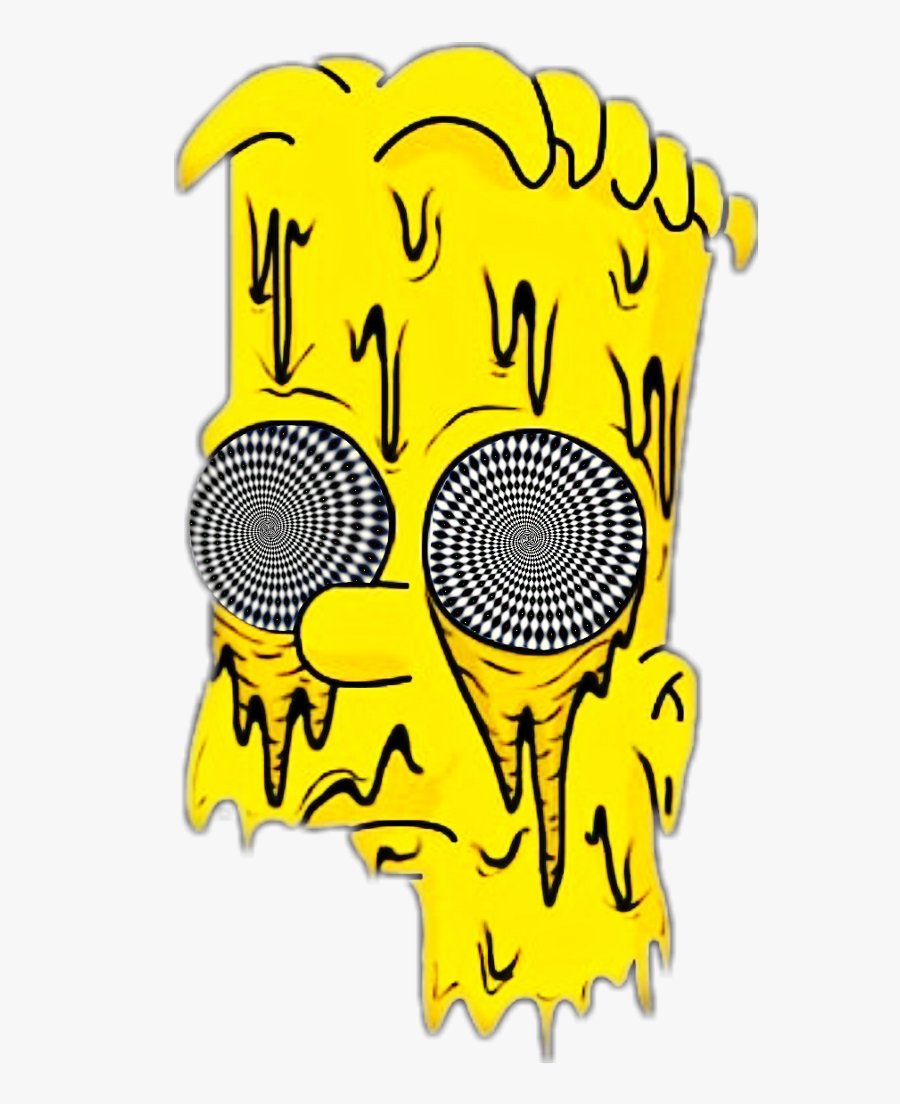 Bart Bartsimpson Simpsons Illusion Spiral Opticalillusi - Bart Simpson Drawing, Transparent Clipart