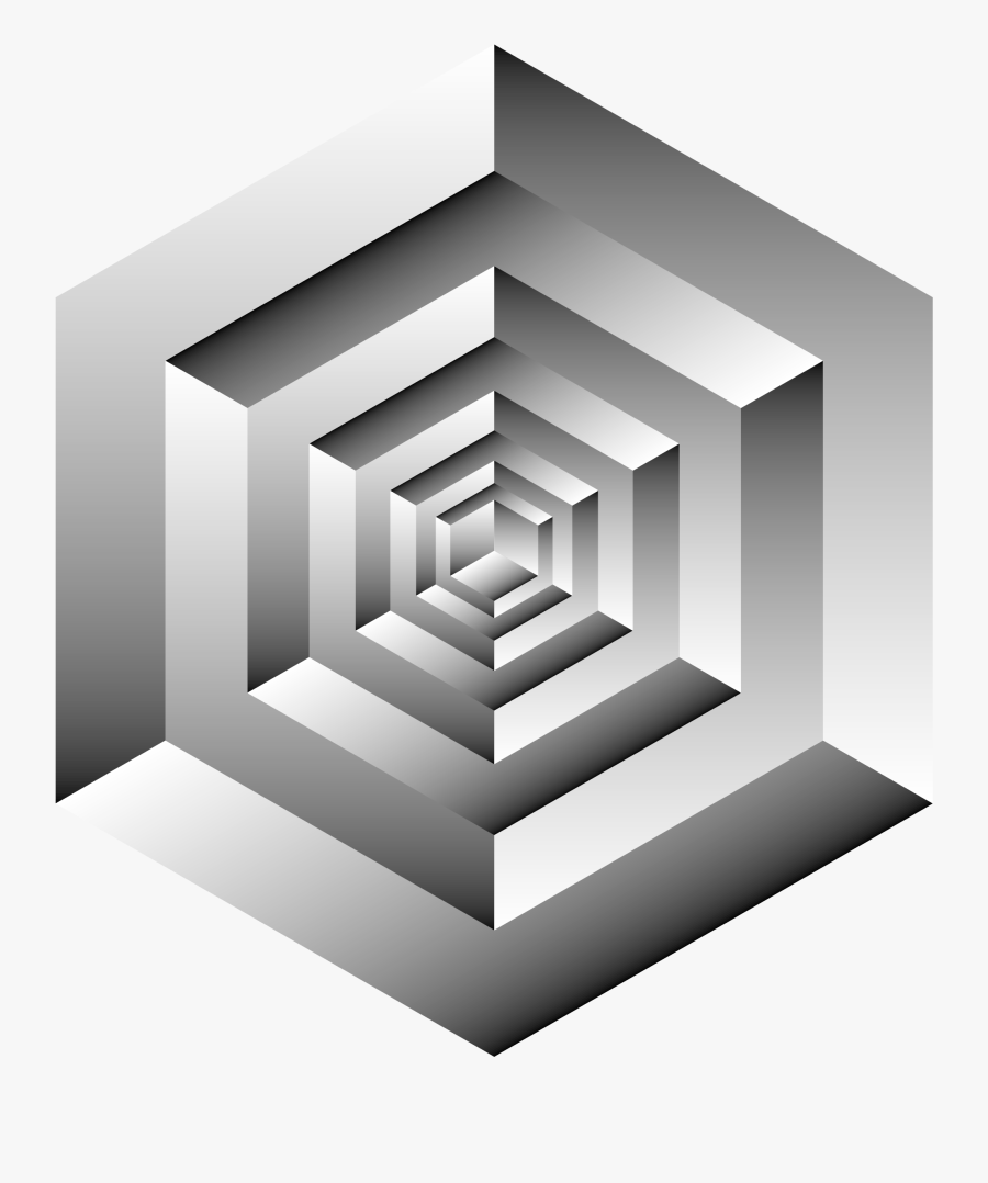 Cube Clipart Gray - Optical Illusion A Cube, Transparent Clipart
