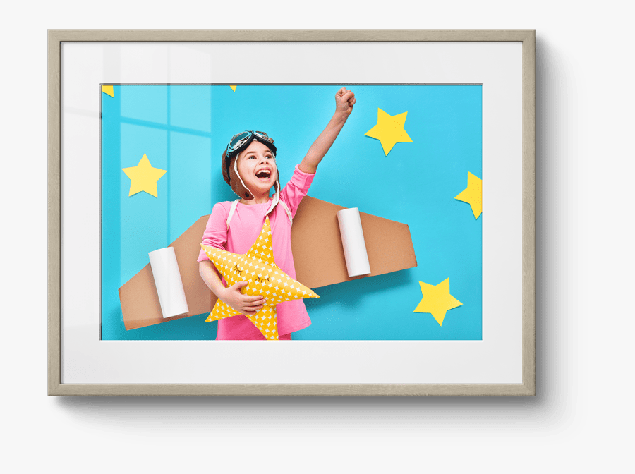 Photo In White Wash Oak Frame - Dreaming Of Becoming An Astronaut, Transparent Clipart