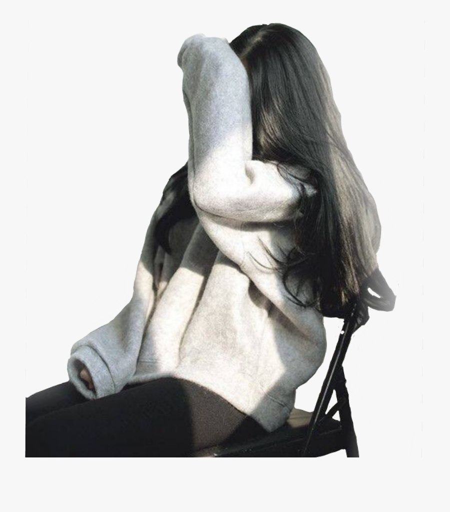 #girl #ulzzanggirl #ulzzang #korean #koreangirl #koreanstyle - Alone Sad Korean Girl, Transparent Clipart