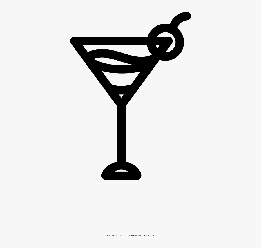 Martini Coloring Page Clipart , Png Download - Martini Glass, Transparent Clipart