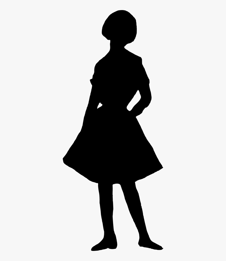 Transparent Girl Scuba Diver Clipart - Silhouette Of A Cartoon Girl, Transparent Clipart