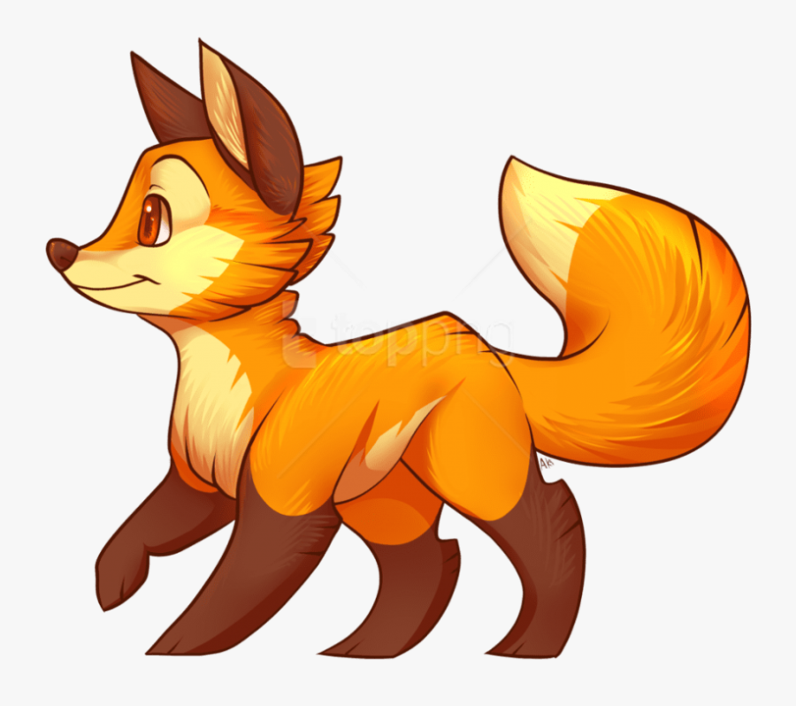 Animated Fox Png - Cartoon Fox Drawing, Transparent Clipart