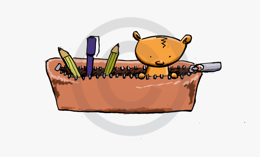 Illustration Of A Cute Possum Peering Out Of Pencil - Cute Pencil Case Clipart, Transparent Clipart
