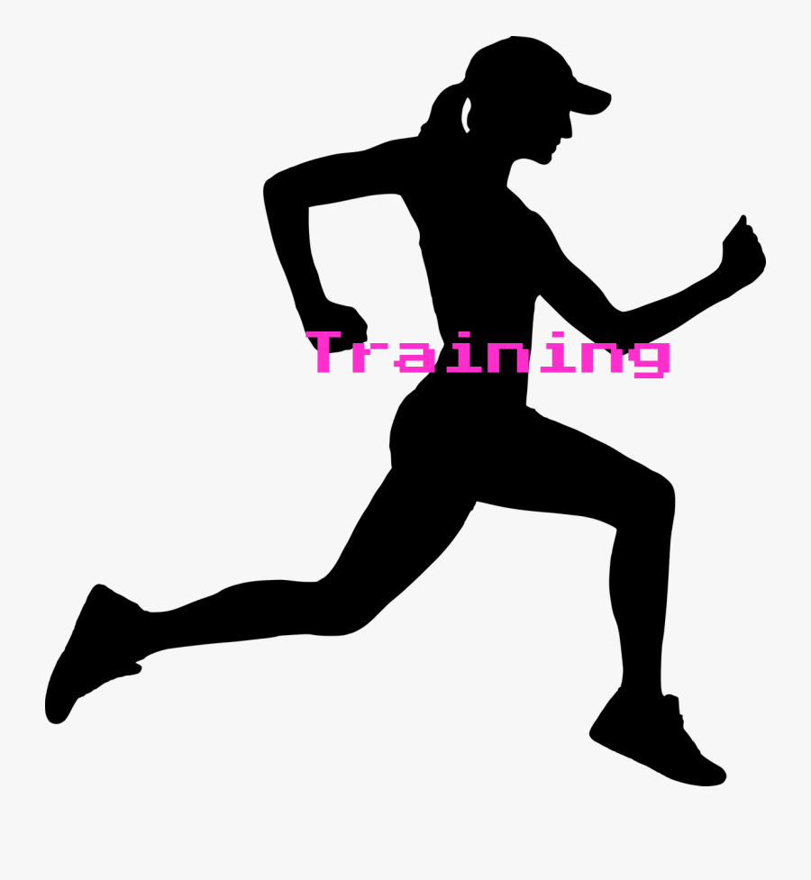 Fitness Silhouette Woman Running, Transparent Clipart