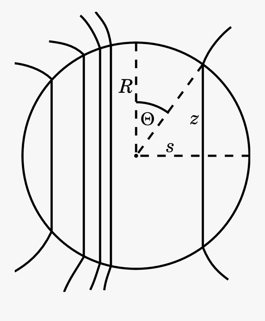 Sketch Of Magnetic Field Inside And Outside The Sphere - Line Art, Transparent Clipart