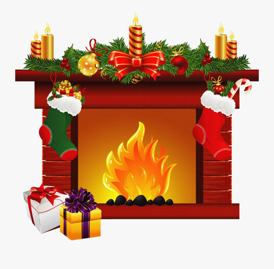 Clipart Christmas Fireplace, Transparent Clipart