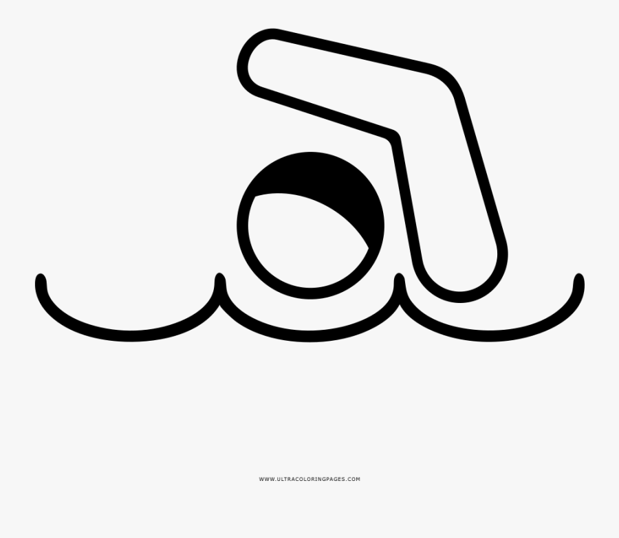 Swimming Coloring Page - Line Art, Transparent Clipart