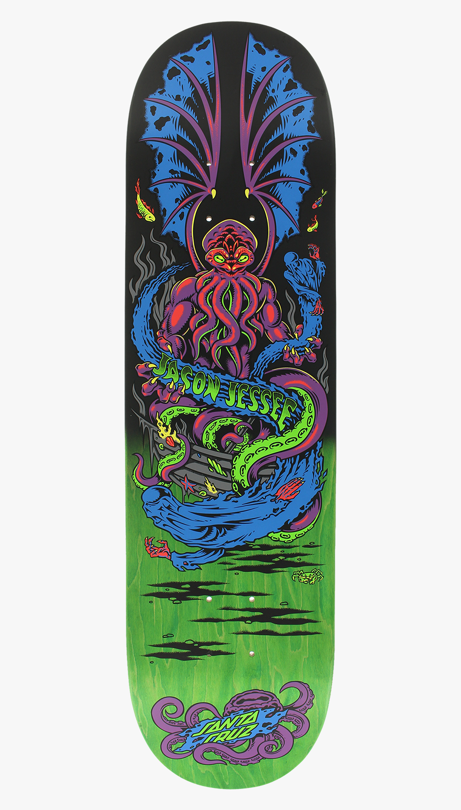 Clip Art Santa Cruz Arts Styles - Skateboard Deck Cthulhu, Transparent Clipart