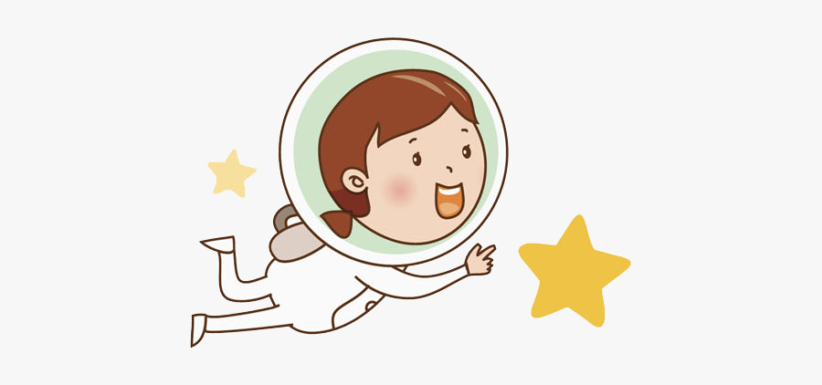 Outer Space Clip Art - Astronaut Girl Cartoon Png, Transparent Clipart