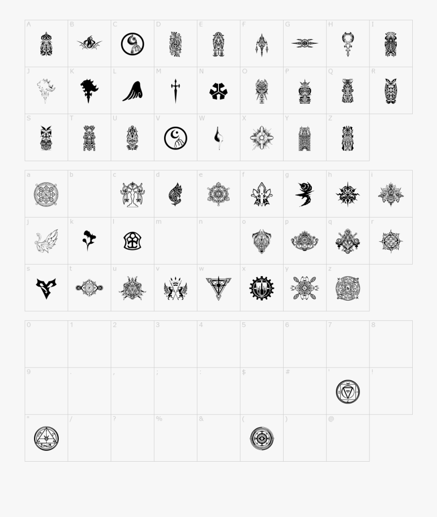 Clip Art Final Symbols Font Download - All Final Fantasy Symbols, Transparent Clipart