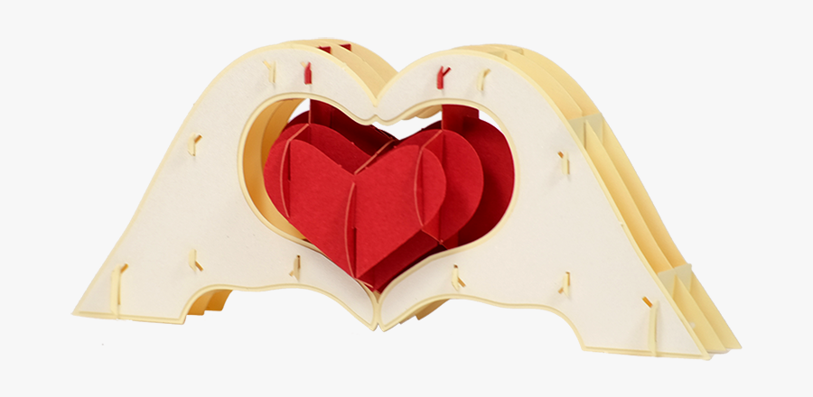 Heart With Hands Card, Transparent Clipart