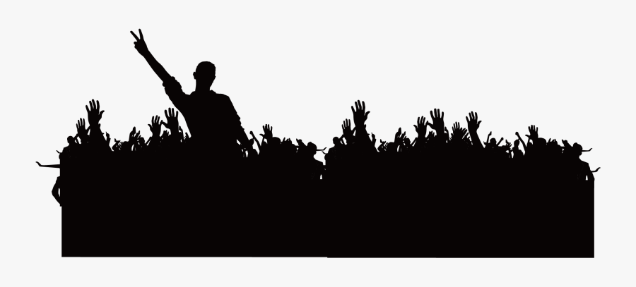 Clip Art Crowd Silhouette - Crowd Template, Transparent Clipart