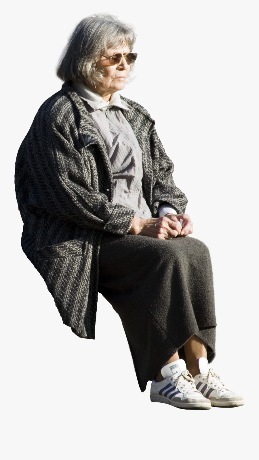 Old Women, Woman People Cutouts - Sitting Old People Png, Transparent Clipart
