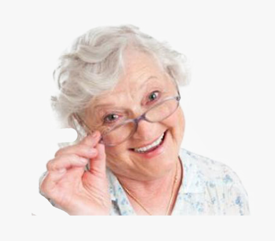 Clip Art Happy Old Woman - Grandma With Glasses, Transparent Clipart