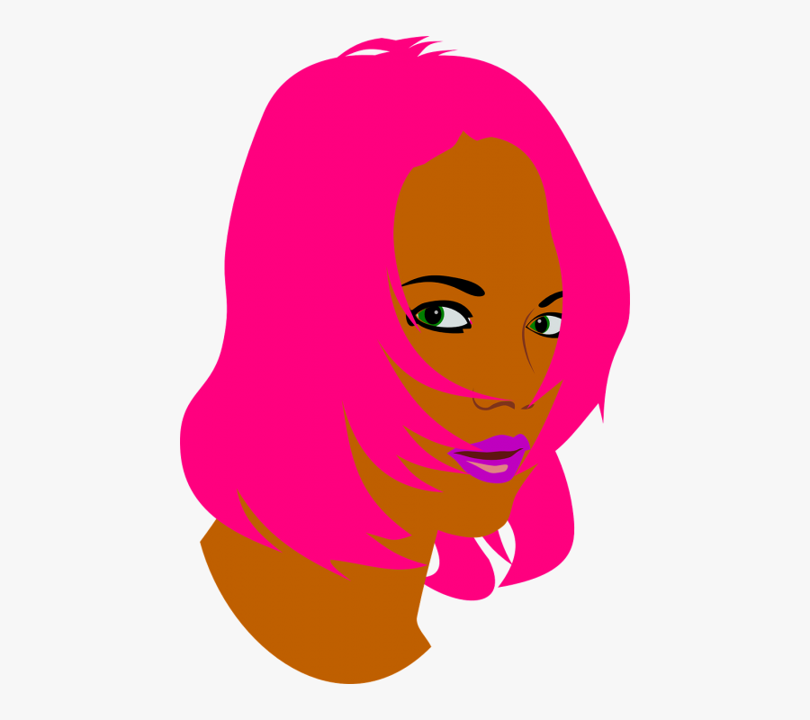 Woman,pink - Cartoon - Mulher Cabelo Vermelho Em Desenho, Transparent Clipart