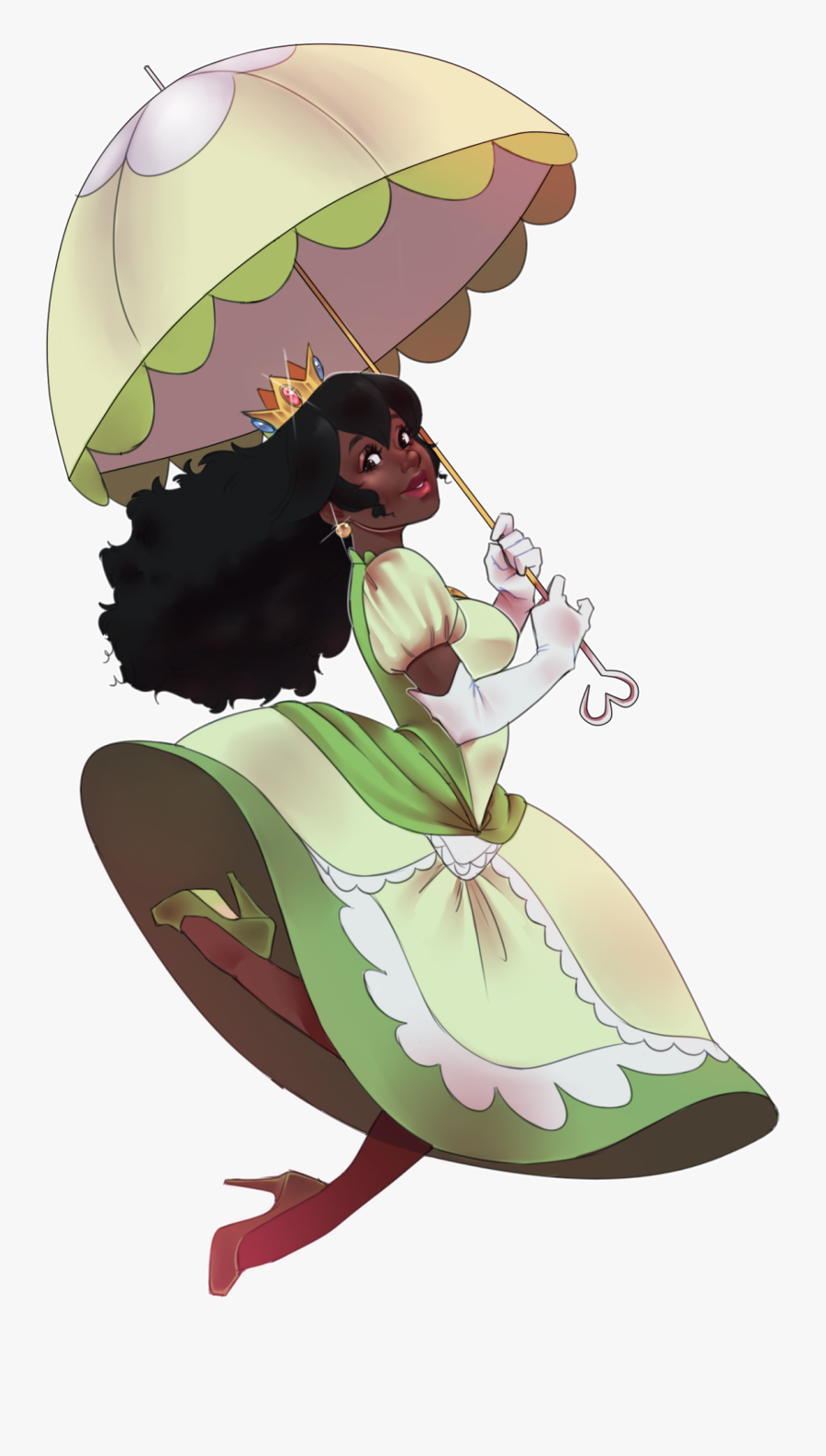 African American Princess Peach, Transparent Clipart