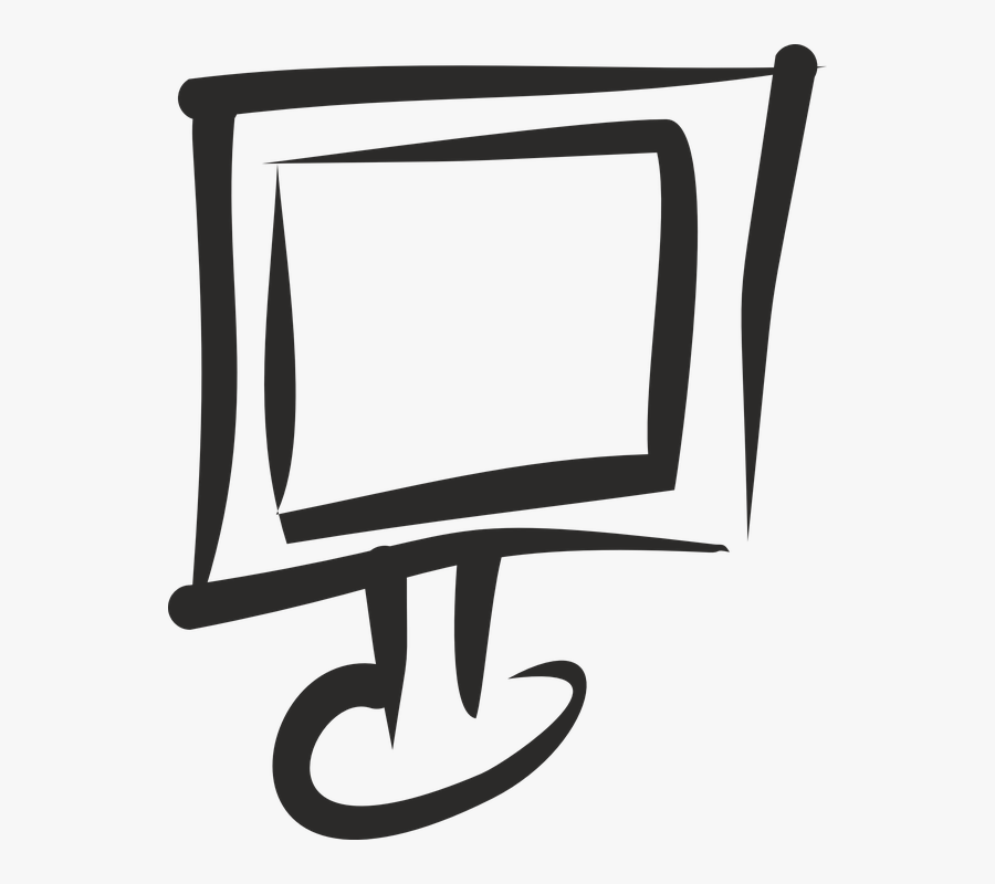 Computers Clipart Computer Monitor - Sketsa Monitor, Transparent Clipart