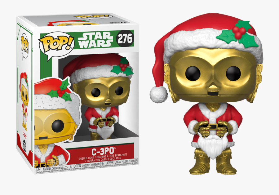 C-3po As Santa Christmas Holiday Pop Vinyl Figure - Funko Pop Star Wars Holiday, Transparent Clipart