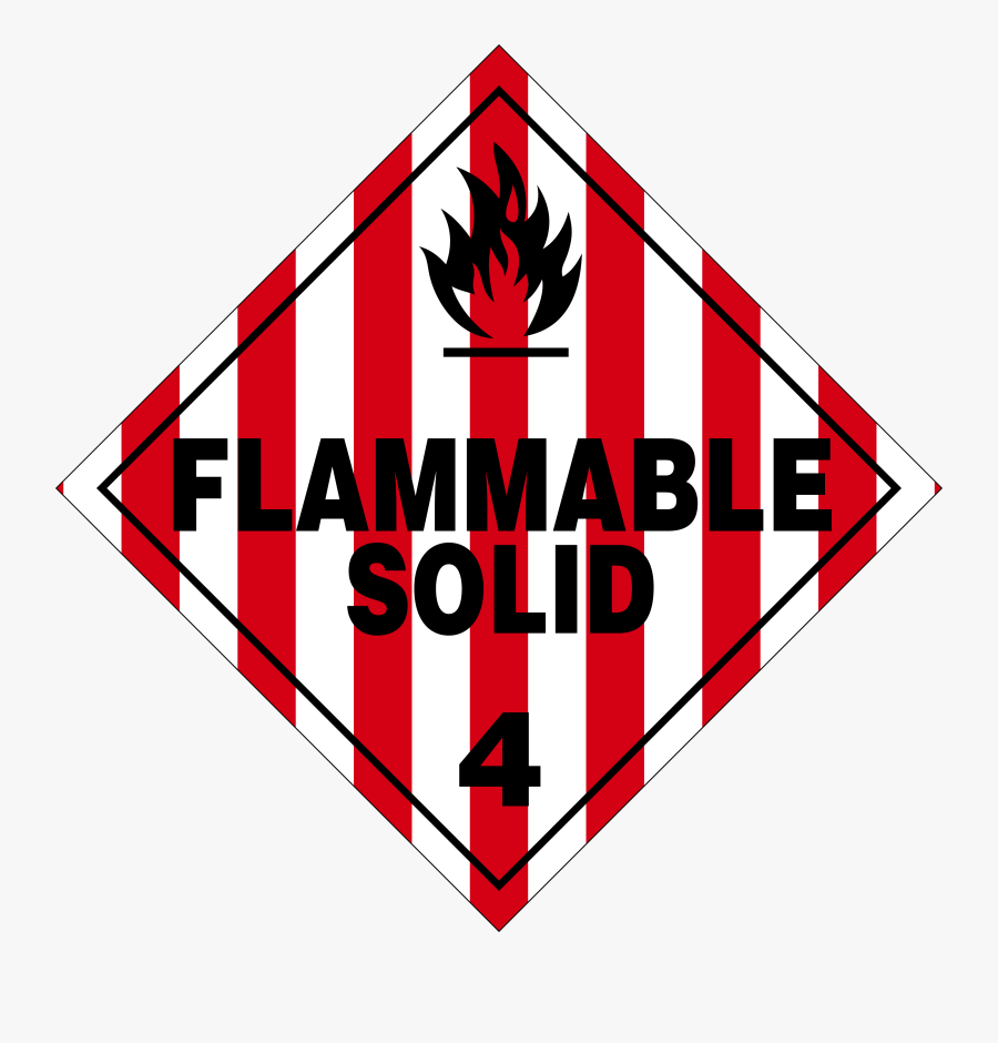 Acetylene Torch - Flammable Solid Placard, Transparent Clipart