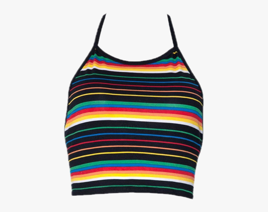 #blusa #blusas #top #multicolor - Rainbow Crop Top Tank, Transparent Clipart