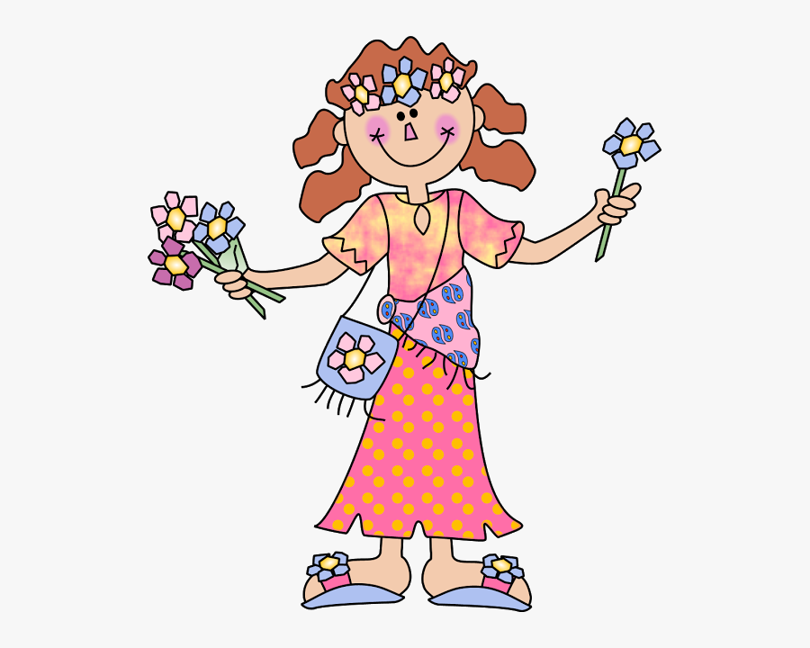 Hippie Chick Clip Art, Transparent Clipart