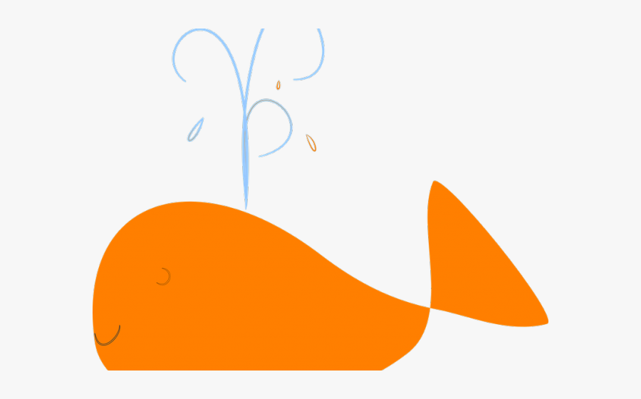 Whale Clipart Water Splash - Orange Whale Png, Transparent Clipart