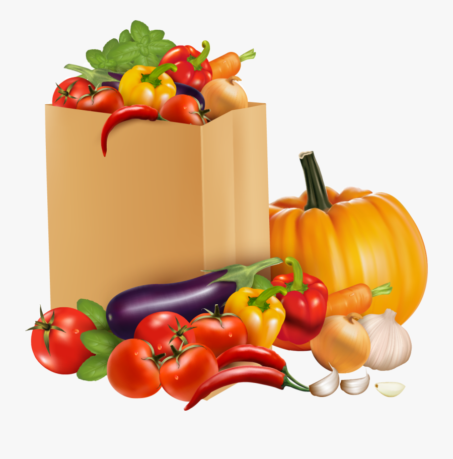 Vector Vegetables Healthy Food - Fruits And Vegetable Vector Background, Transparent Clipart