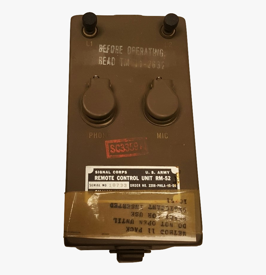 Us Military Issue Radio/phone Signal Corps Us Army - Electronics, Transparent Clipart