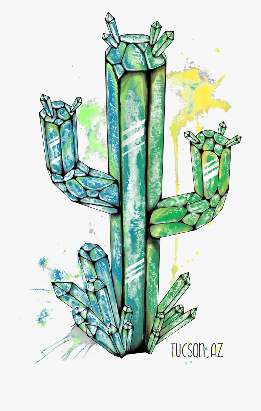 Crystal Cactus, Transparent Clipart