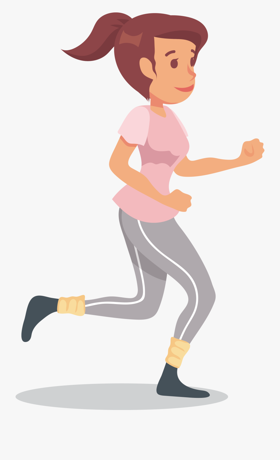 Running Cartoon Illustration - Running Woman Cartoon Png, Transparent Clipart