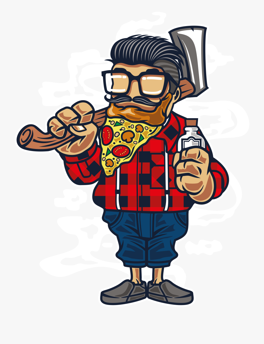 Osama Beard Png - Lumberjack Eating Pizza, Transparent Clipart