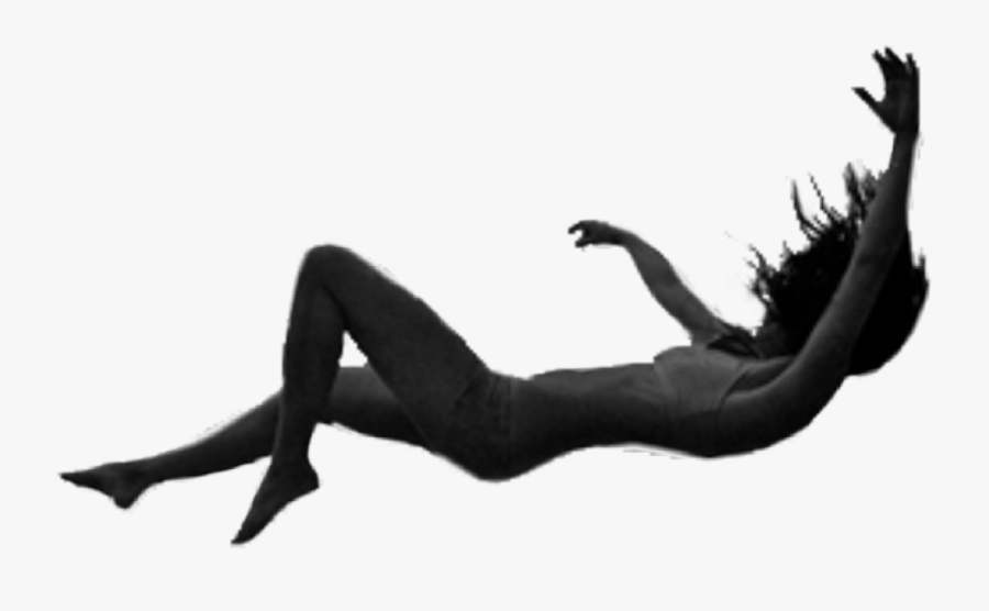 #girl #falling - Falling Woman Black And White, Transparent Clipart