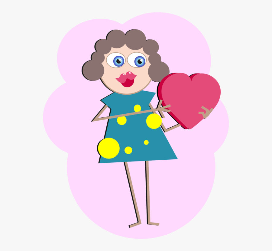 Pink,heart,flower - Woman And Love Cartoon, Transparent Clipart