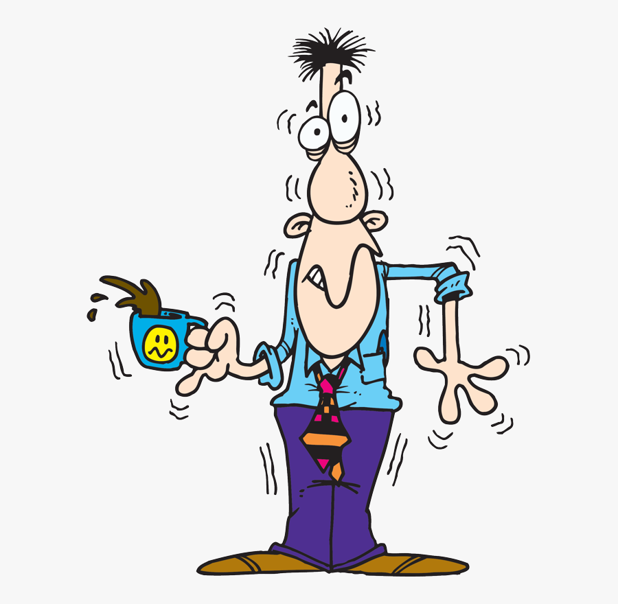 Falling Into A Foreclosure Pit - Drinking Too Much Coffee Cartoon, Transparent Clipart