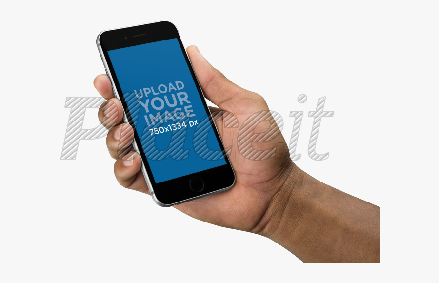 Clip Art Holding Phone Mockup - Black Hand Holding A Mobile Phone, Transparent Clipart