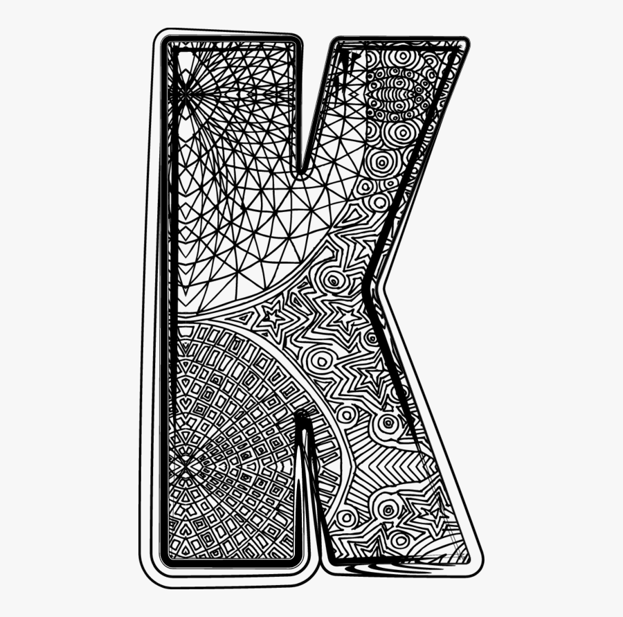 Hard Coloring Pages Letter K Free Transparent Clipart