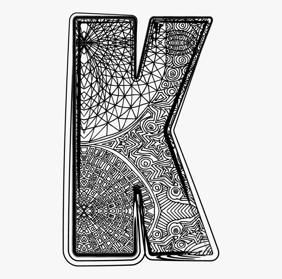 Hard Coloring Pages Letter K, Transparent Clipart