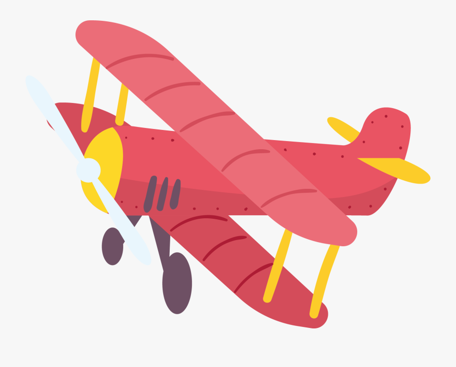 Airplane Aircraft Cartoon Illustration - Vintage Airplane Clipart Png, Transparent Clipart