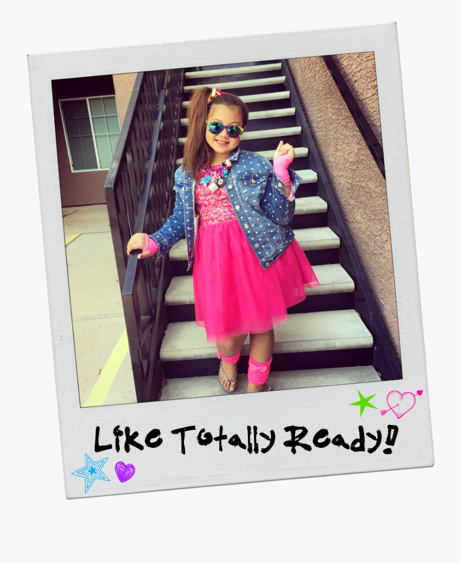 Neon 80s Rollerskating Party Girl - Roller Skating Party Outfit Girl, Transparent Clipart