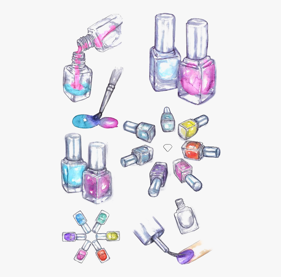 Nail Polish Drawing Cosmetics Painting - Nail Polish Drawing Png, Transparent Clipart